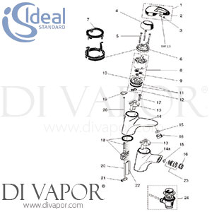Ideal Standard Idyll Two Single Lever Basin Mixer with Pop-Up Waste Tap Spare Parts - IDL DV 233